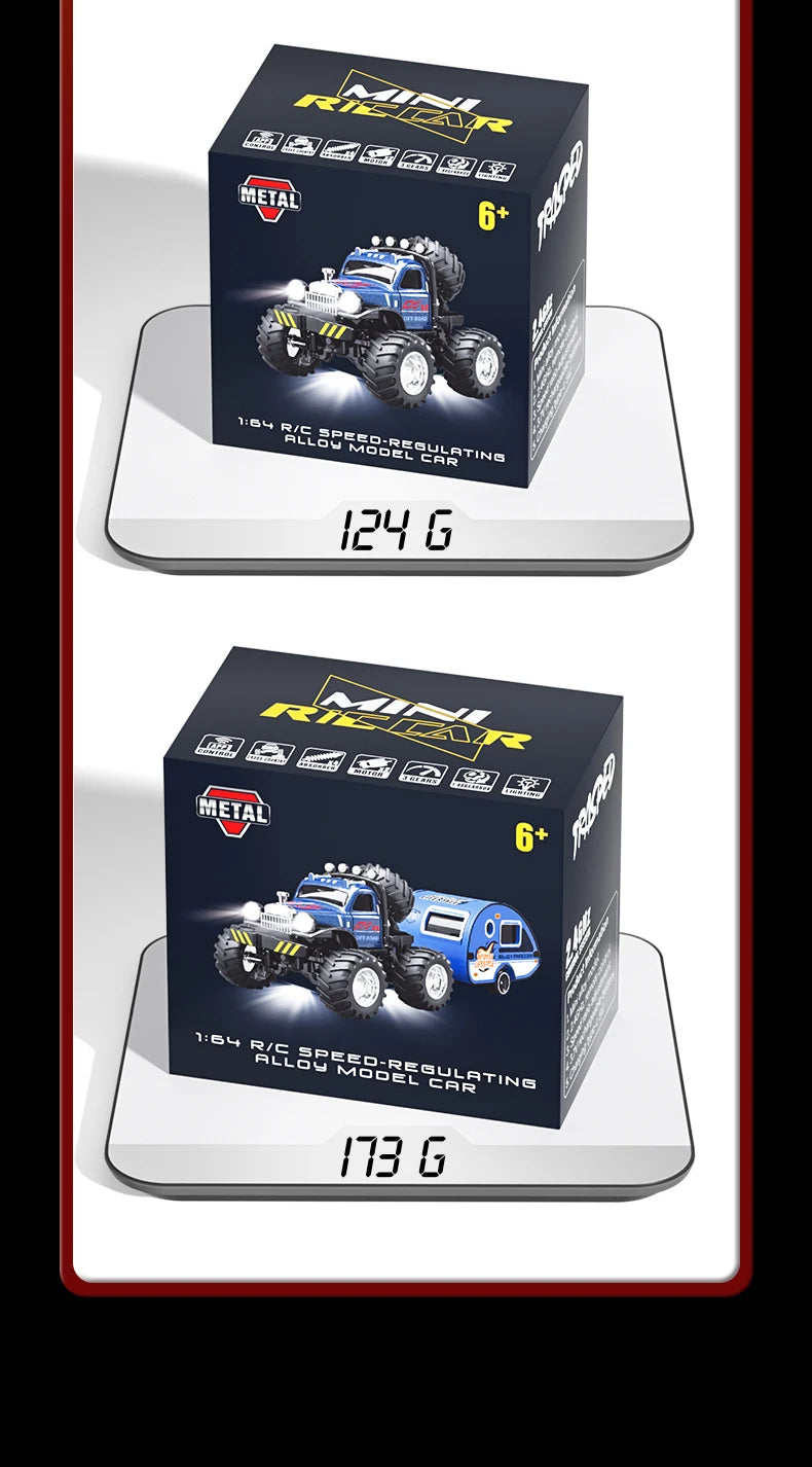 Mini Coche Teledirigido 1:64 de Aleación con Control Dual