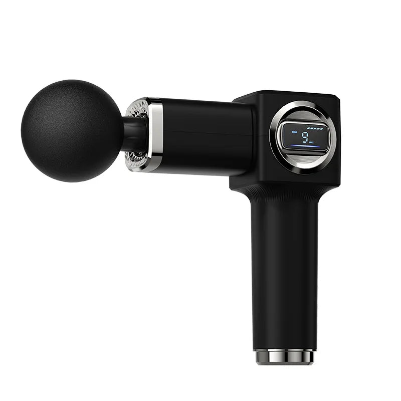 Pistola de masaje muscular portátil 2026 para masaje corporal, con pantalla táctil Led, ajuste de velocidad y 4 reemplazables, recargables
