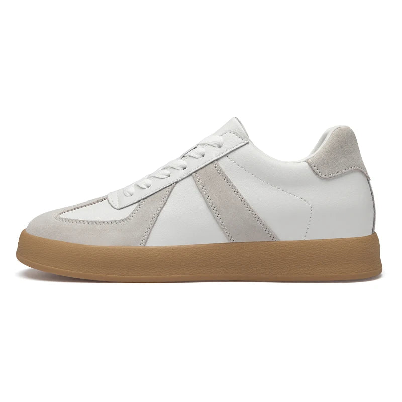 Zapatos invisibles con aumento de altura, zapatos de entrenamiento moral de 8cm, zapatillas informales transpirables de verano con aumento de altura interior para hombre, zapatos Forrest Gump versátiles Retro de cuero genuin