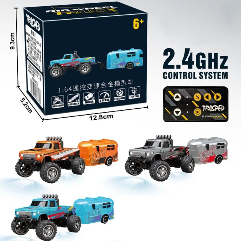 Mini coche de escalada todoterreno con Control remoto de 2,4G, camión monstruo todoterreno RC, modelo de aleación 1/64, vehículo todoterreno de juguete eléctrico
