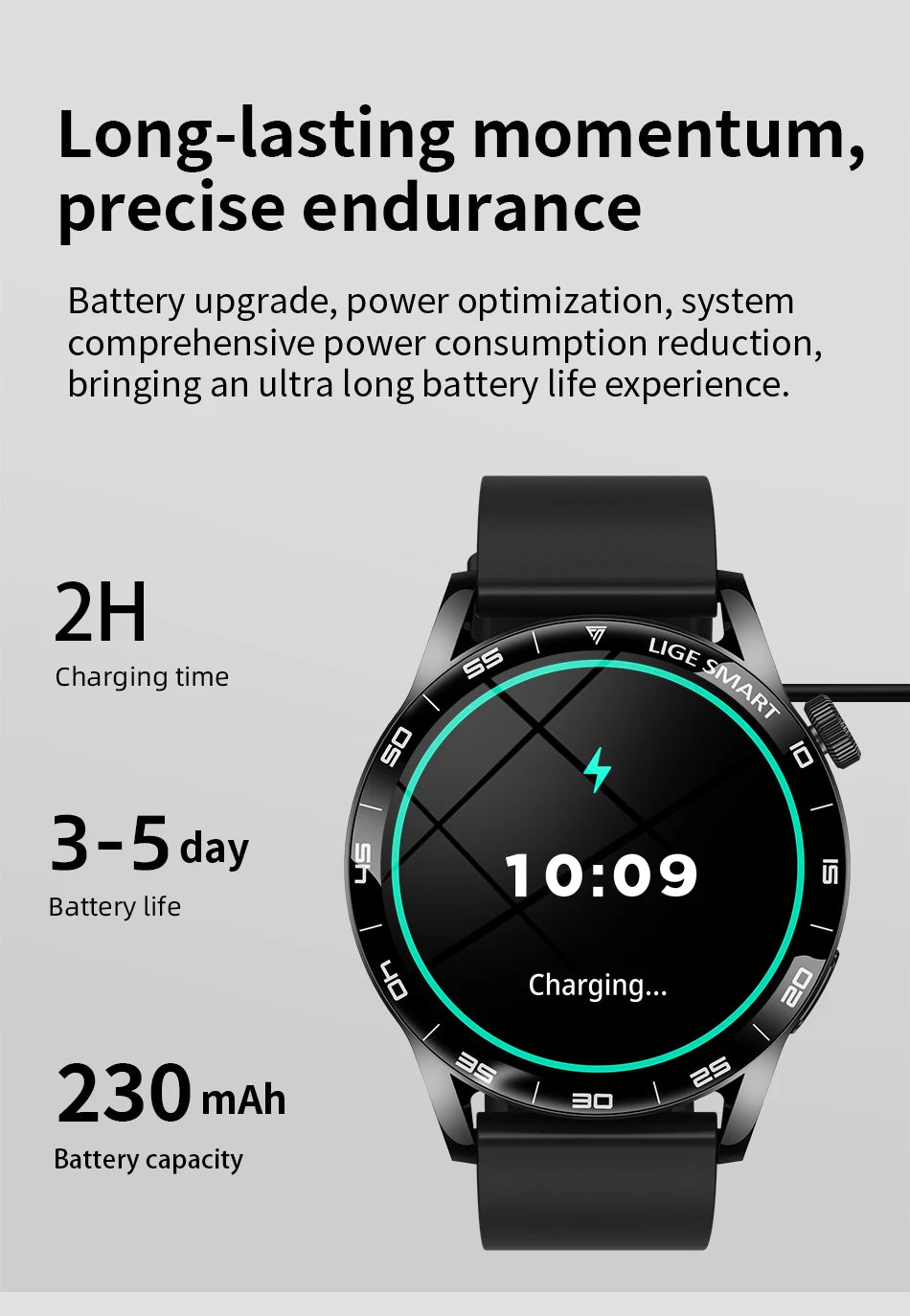LIGE Reloj Inteligente HD 1.38 Bluetooth