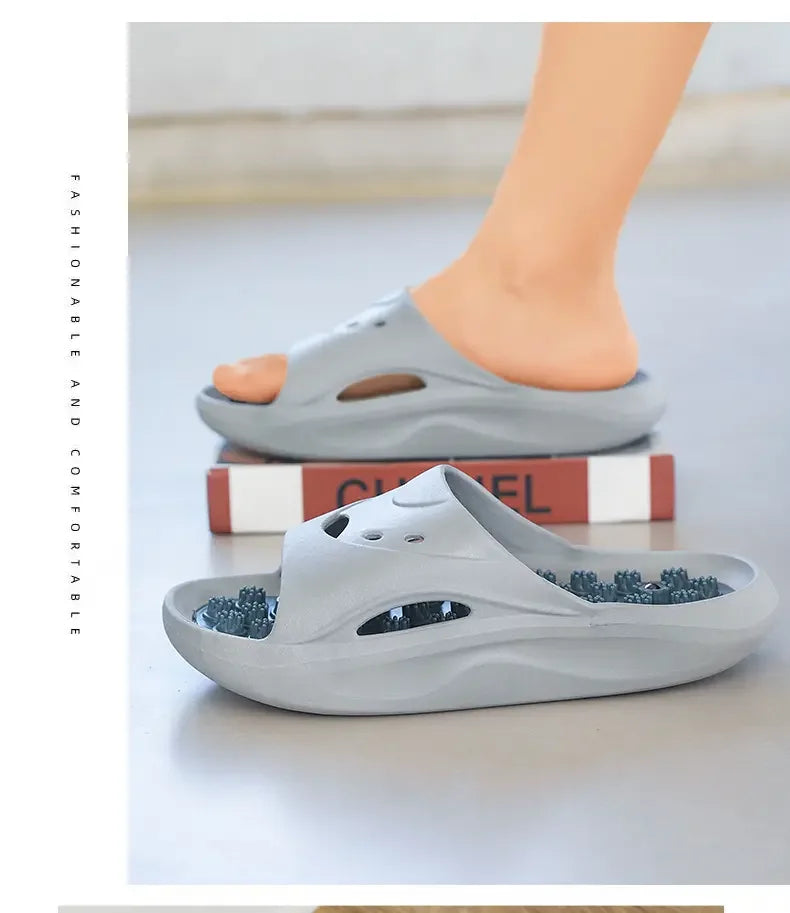 Pantuflas de masaje con acupresión magnética antideslizantes para baño