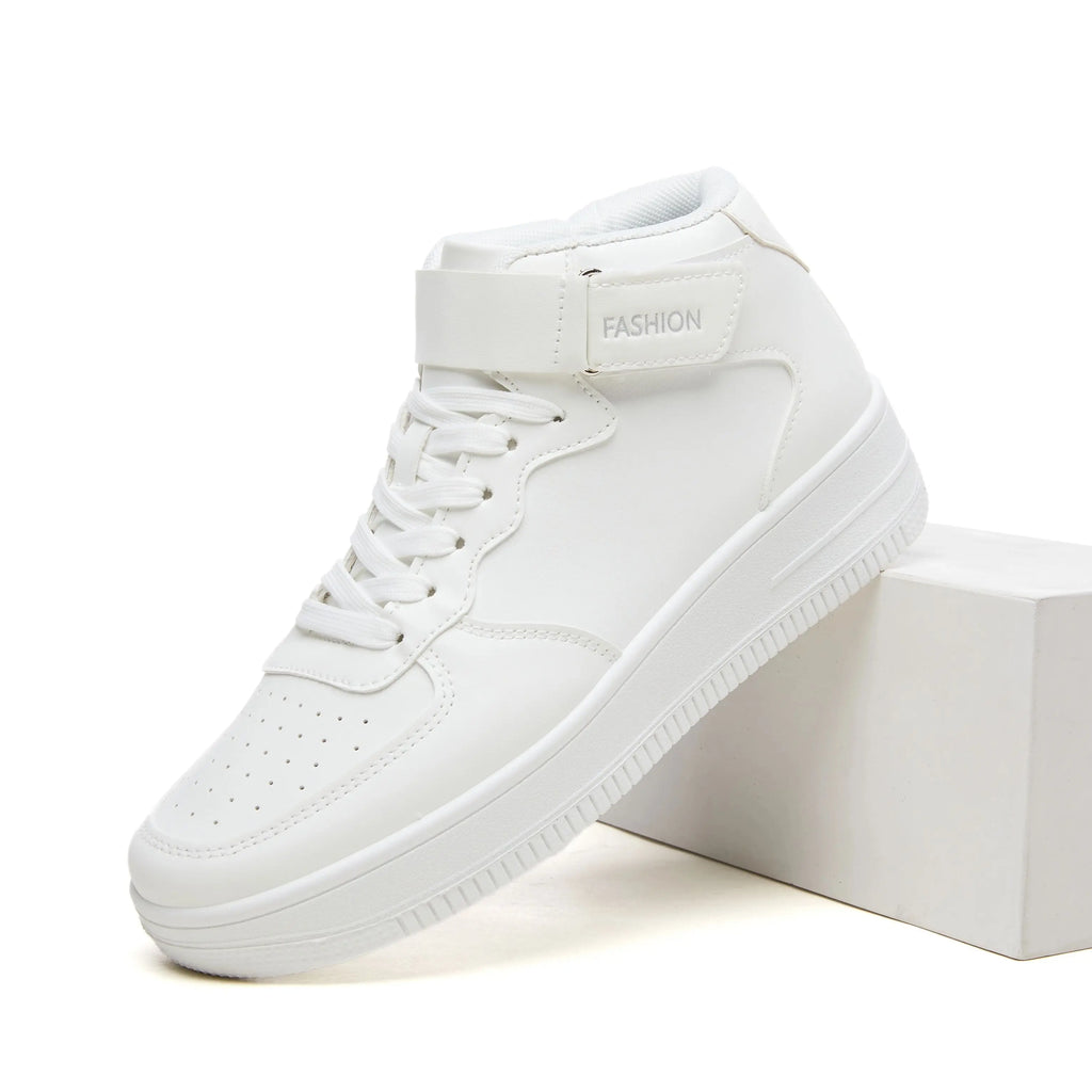 Zapatillas Deportivas Blancas de Plataforma con Cordones para Hombre y Mujer, Calzado Casual Transpirable para Caminar, Estilo Urbano