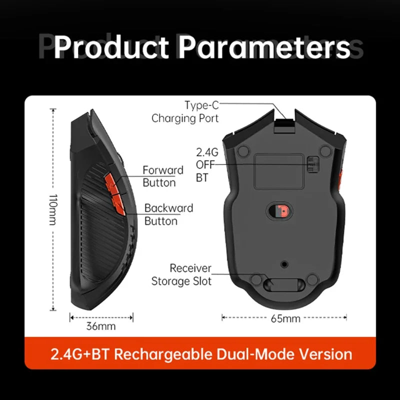 Ratón Inalámbrico Lenovo Modo Dual Clics Silenciosos Recargable