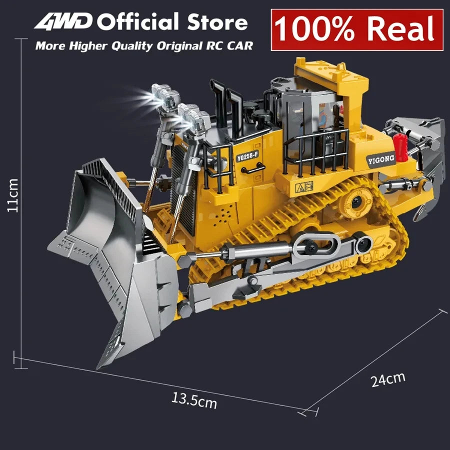 Excavadora, Volquete y Bulldozer RC 4x4 de Aleación, Vehículos de Construcción