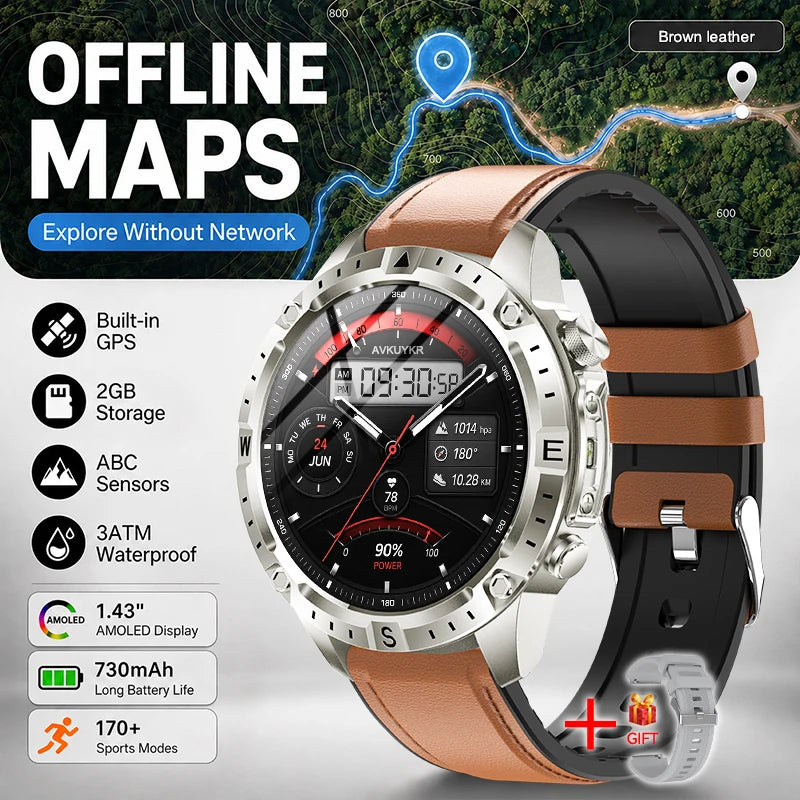 Reloj Inteligente Deportivo con GPS, Mapa Offline y Pantalla AMOLED