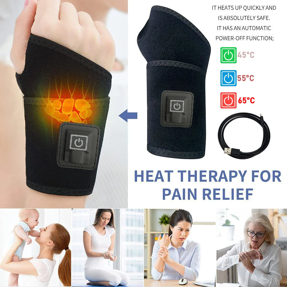 Masajeador de Muñeca con Calefacción Eléctrica USB Transpirable