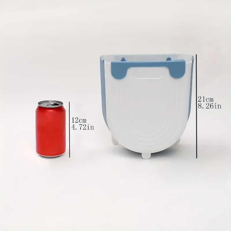 Cubo de basura colgante plegable para cocina, mueble de baño para el hogar, cubo de basura montado en la pared, accesorios de cocina