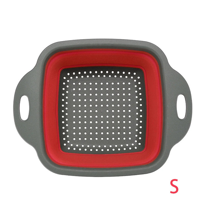 Colador plegable cuadrado de silicona para cocina