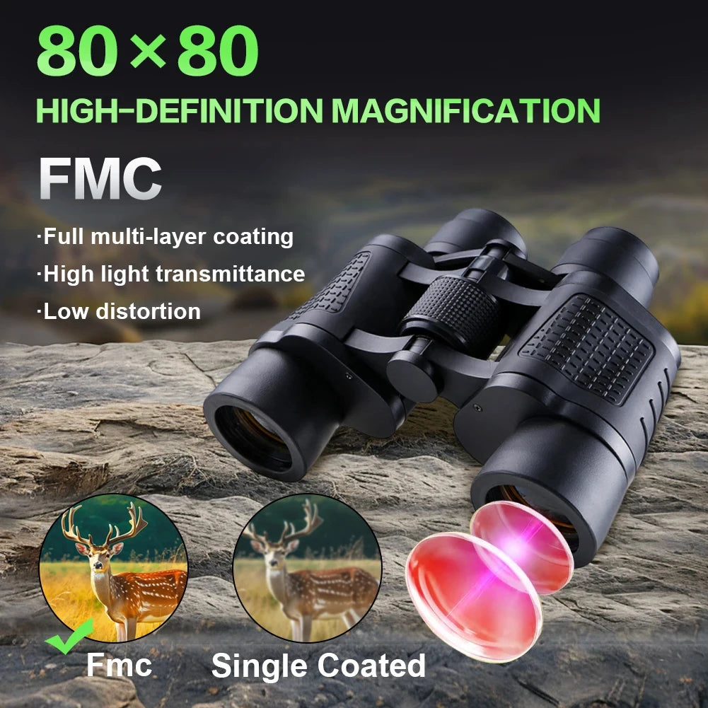Binoculares APEXEL 80x80 HD con Visión Nocturna para Caza y Aire Libre