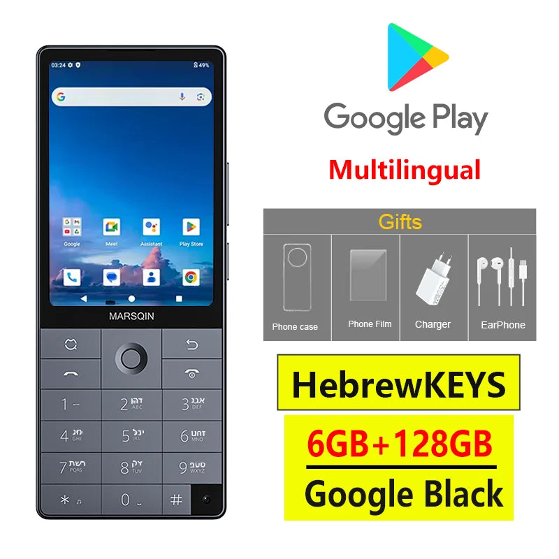 Nuevo teléfono inteligente Qin F25, Google Play, Android 14, tarjetas SIM duales, 6GB + 128GB, 2700mAh, WIFI Bluetooth, pantalla táctil de 3,54 pulgadas, MTK8786