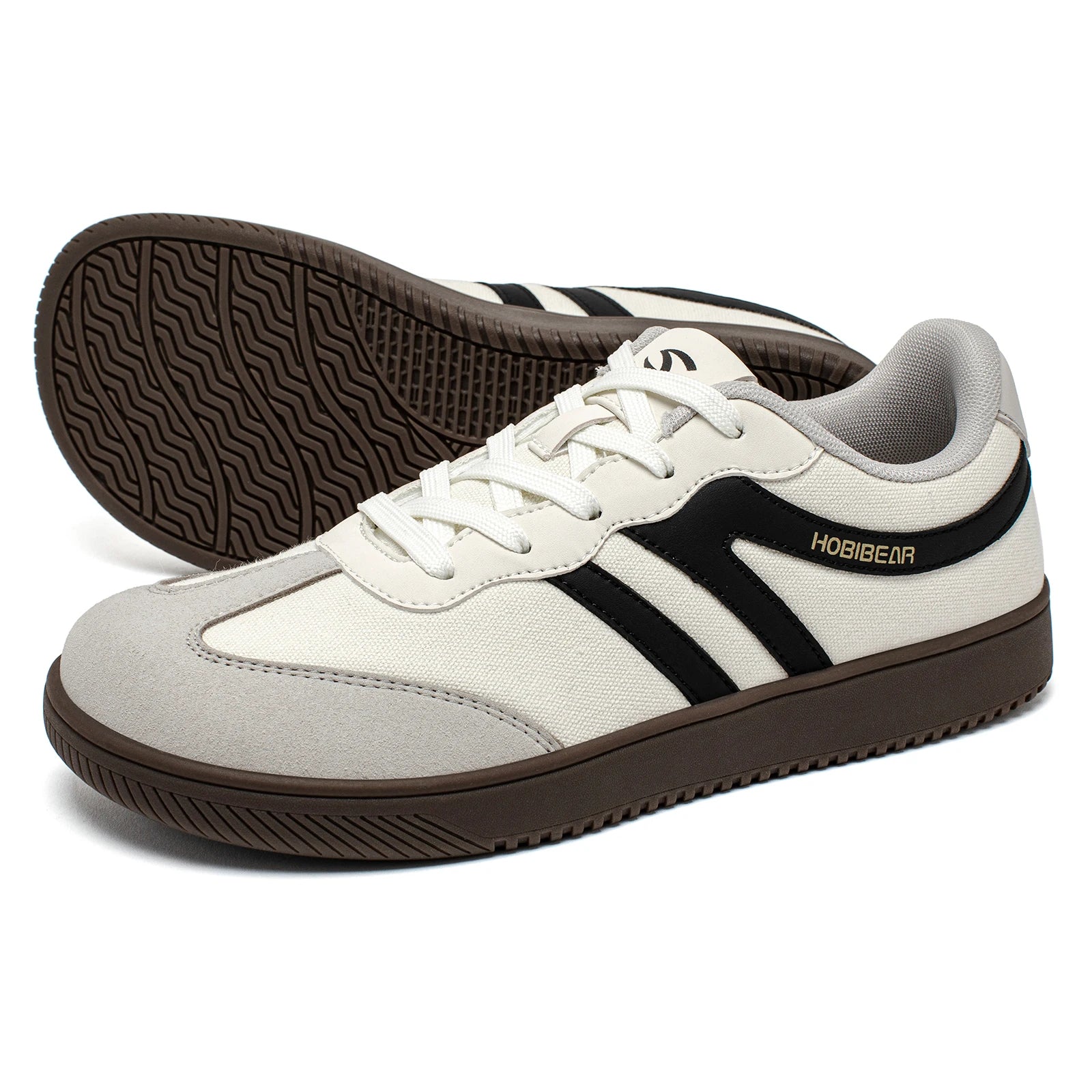 HOBIBEAR Zapatos de punta ancha para hombre y mujer, zapatillas de deporte de tela minimalista con cordones, zapatos casuales para caminar