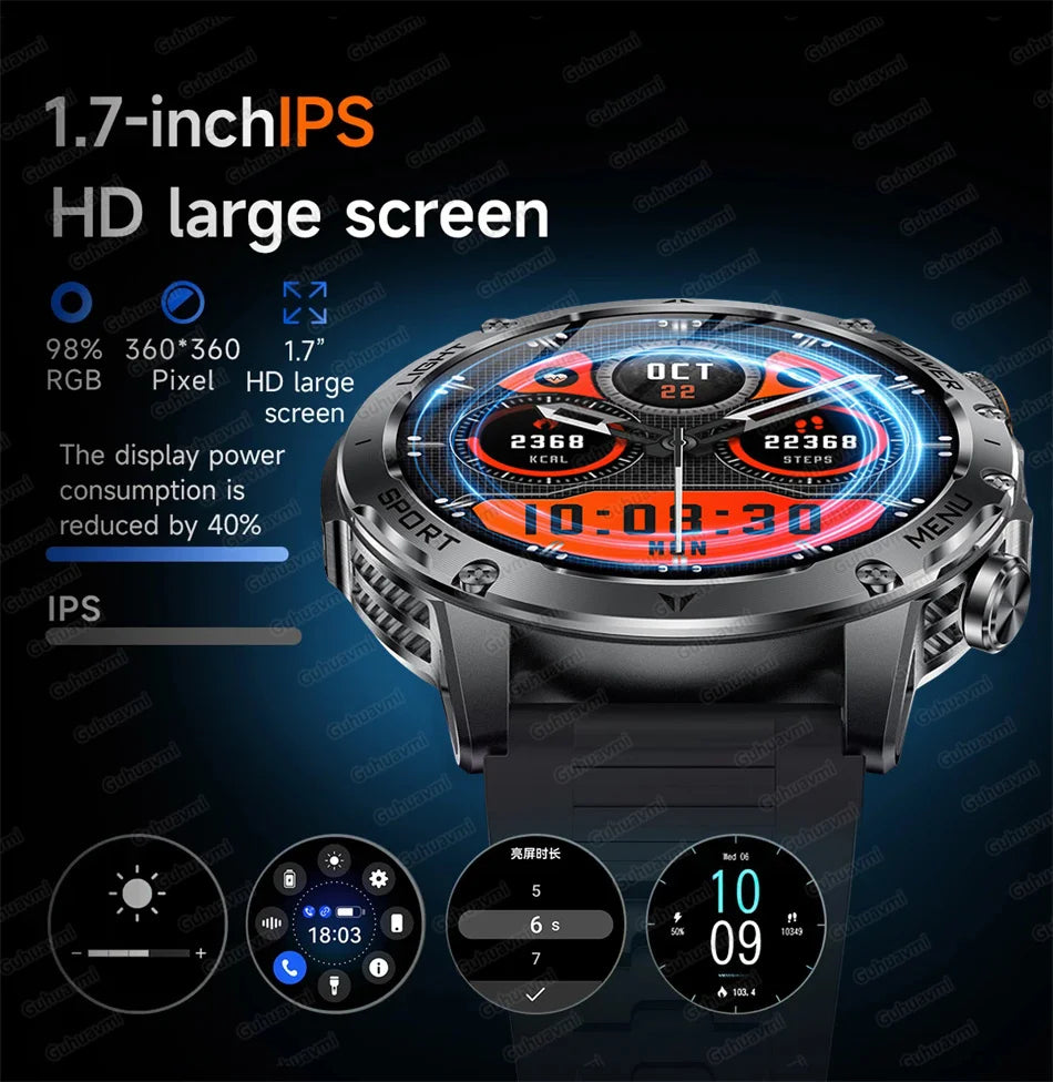 T-REX3 Reloj Inteligente Militar 10ATM Linterna