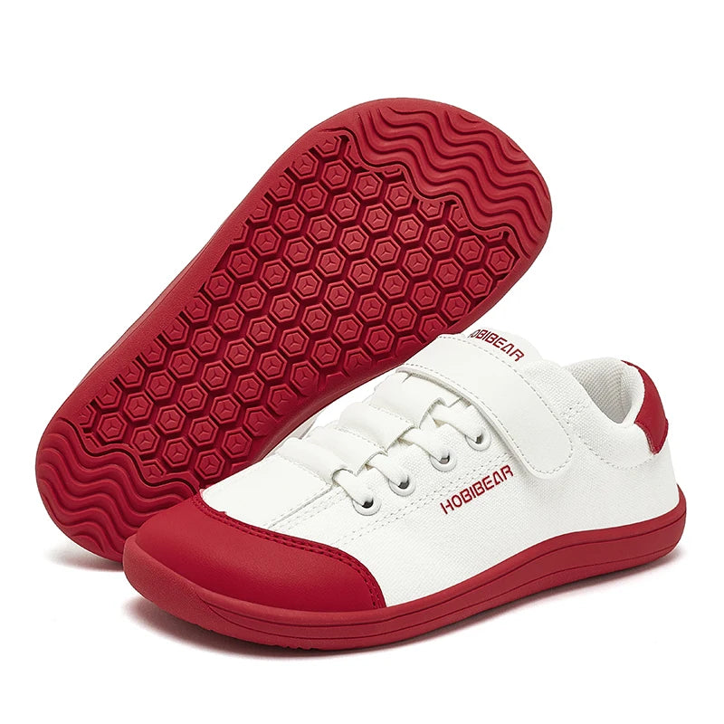 HOBIBEAR, zapatos descalzos para niños, punta ancha, zapatillas minimalistas para caminar con caída cero, zapatos casuales cómodos de cuero Artificial