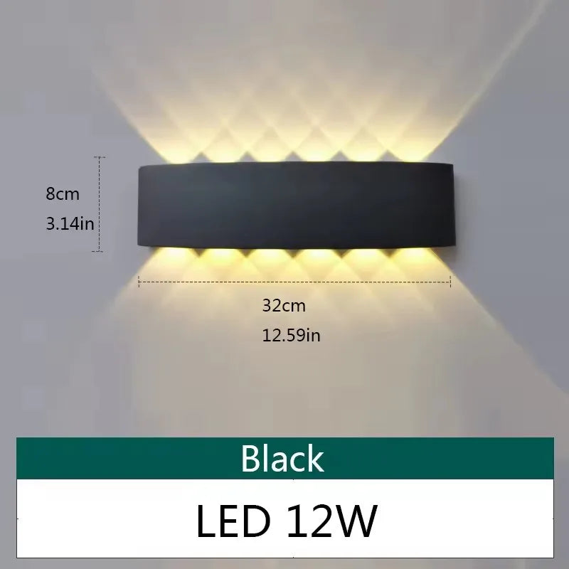 Lámpara de Pared LED Exterior IP65 Impermeable Moderna para Hogar