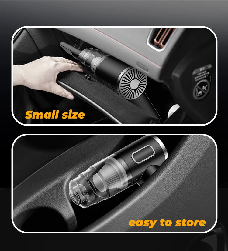 Aspirador de coche inalámbrico, aspirador de mano recargable de succión fuerte y plumero de aire para el hogar, coche, mascota y oficina