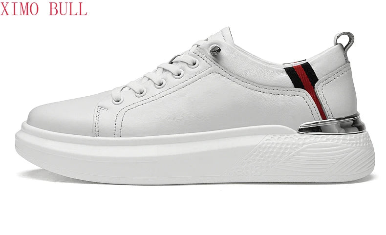 Zapatillas de deporte de cuero genuino para hombres, zapatos con elevador, zapatos invisibles transpirables, zapatillas de deporte casuales de moda para hombres