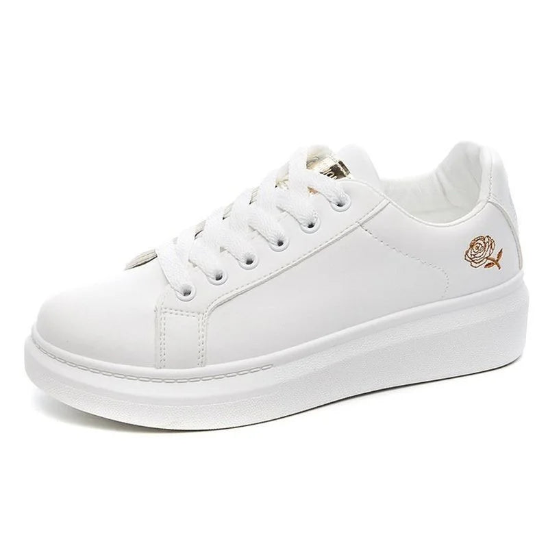 Zapatillas Bordadas con Flores para Mujer | Cuero PU Transpirable