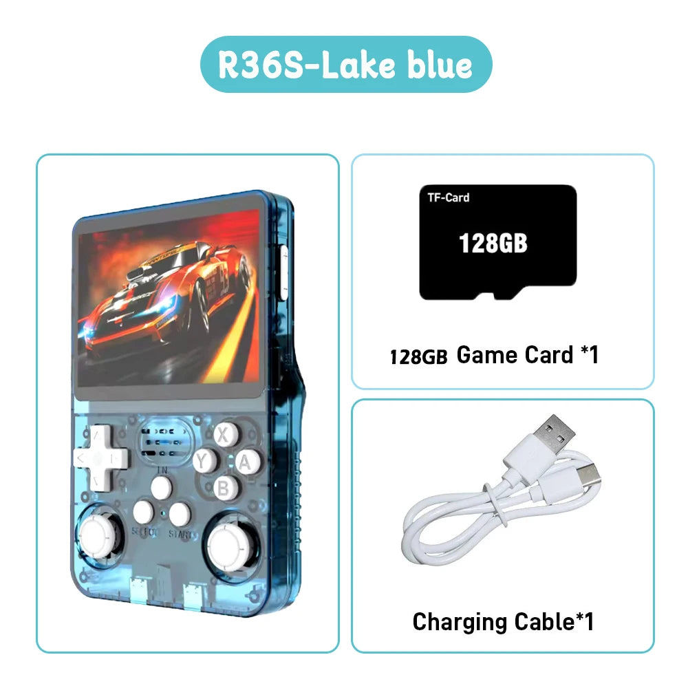 Consola de Juegos Retro R36S ARKOS, Pantalla IPS 3.5 Pulgadas, 64GB