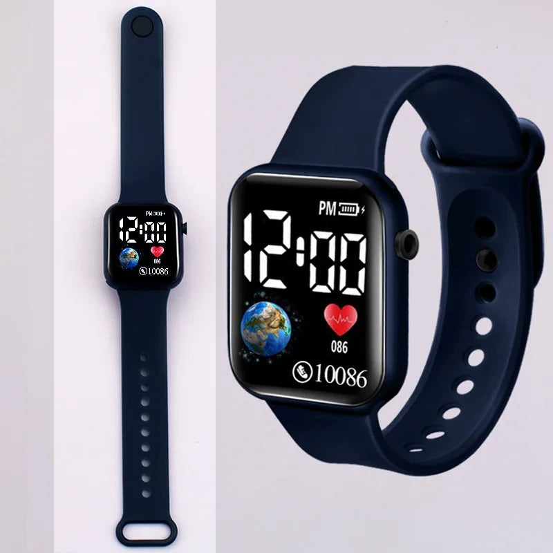 Relojes YIKAZE para niños, reloj Digital LED para niños, correa de silicona, reloj de pulsera electrónico de dibujos animados, reloj deportivo para niños y niñas, regalos