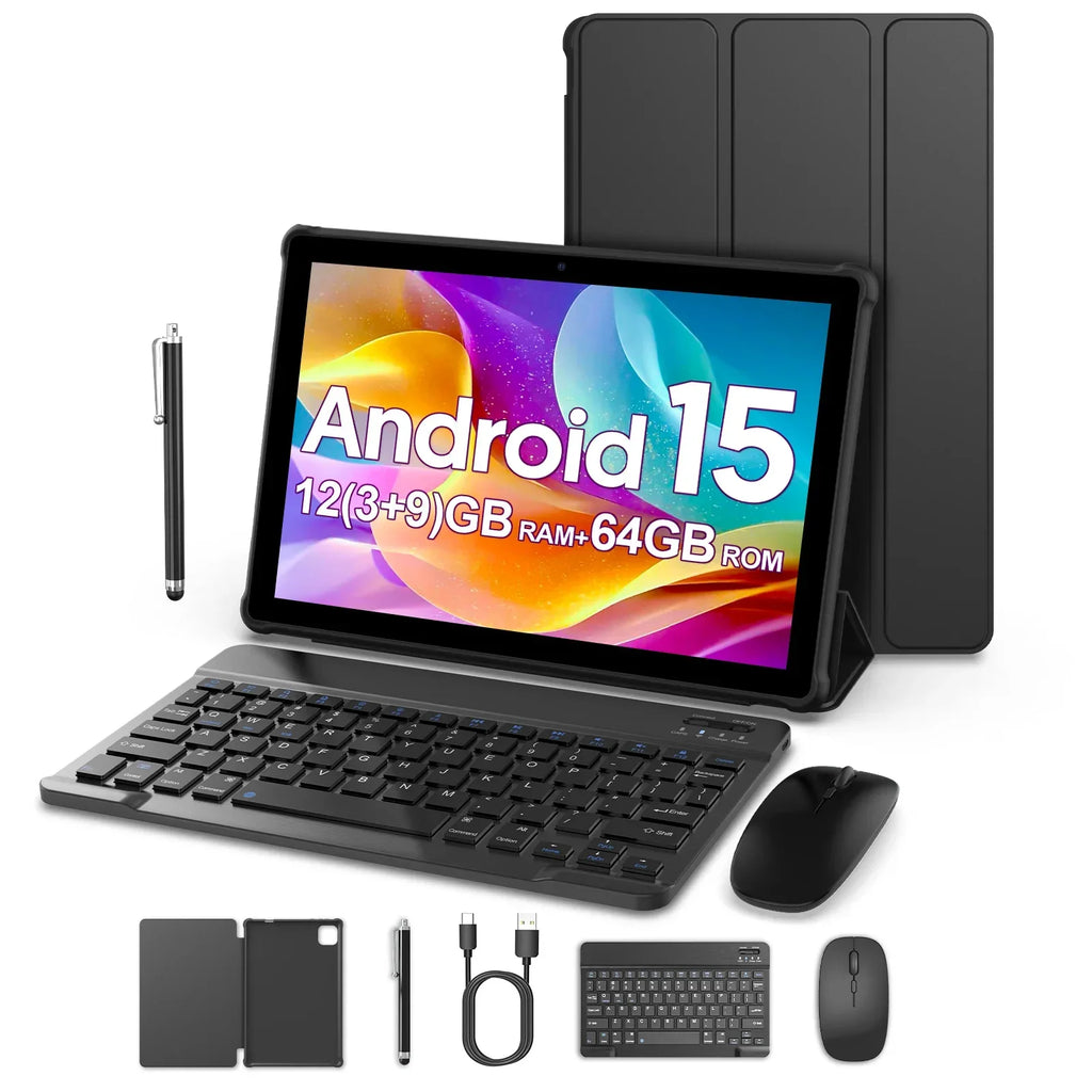 Tablet Android 15 BAKEN 10 pulgadas 12GB RAM 64GB Quad Core WiFi 5G
