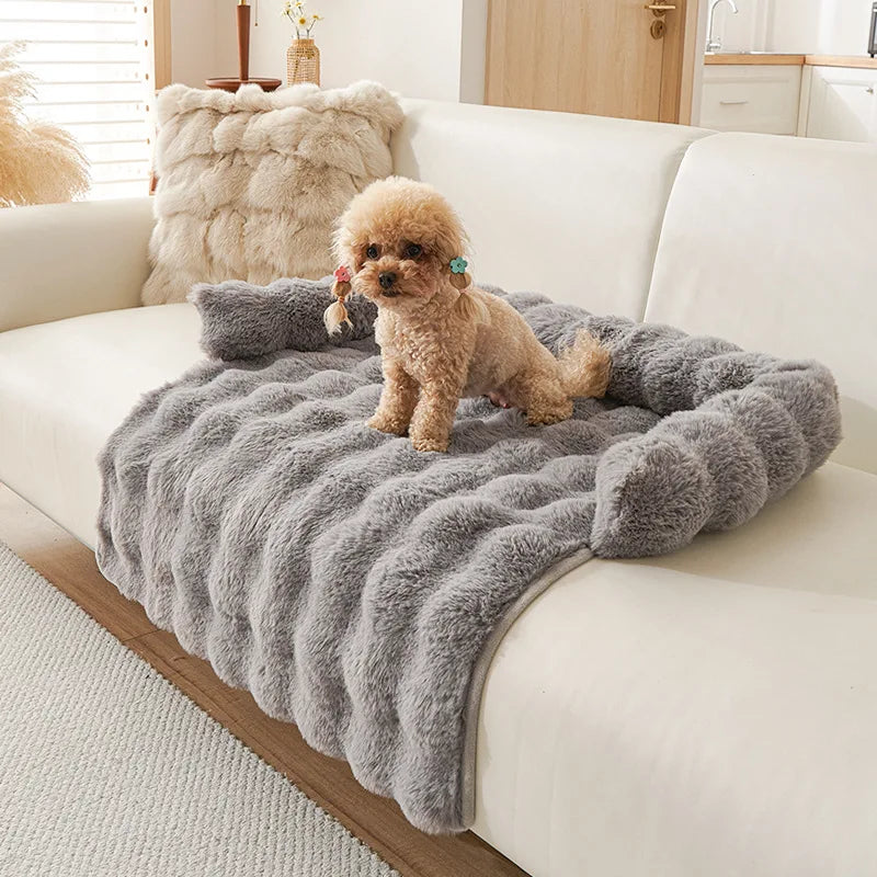 Cama de Felpa de Lujo para Mascotas – Piel Sintética Suave