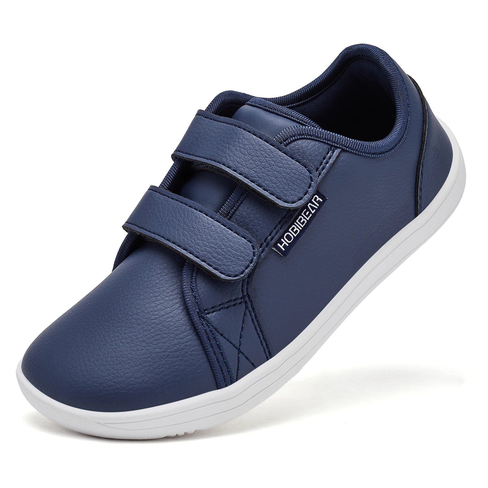 HOBIBEAR Zapatillas Descalzas para Niños Velcro Punta Ancha Cuero