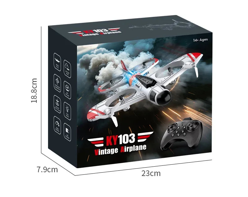 Mini Dron KY103 con Luces LED, Avión RC 2.4G con Control Remoto