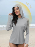 Mujer protección solar sudadera con capucha manga larga camiseta