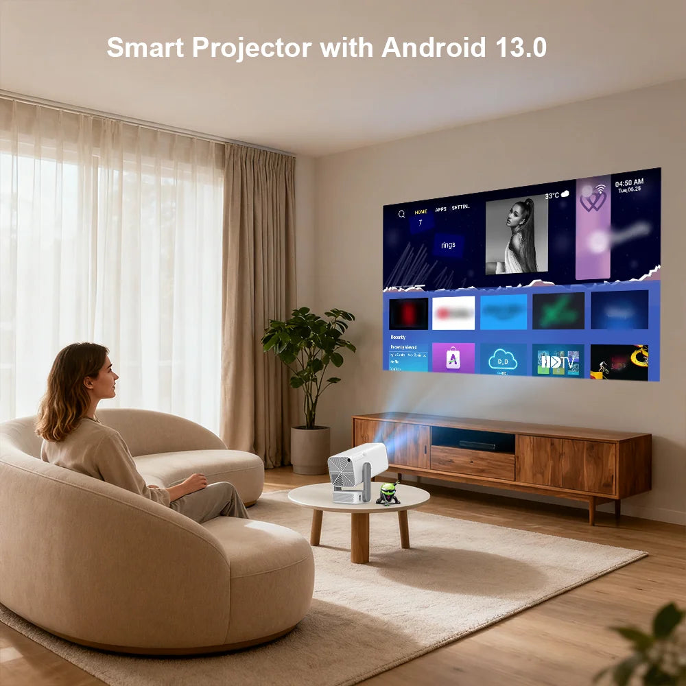 ThundeaL Nuevo Proyector 4K Full HD TD80 Pro Android WiFi 3D Home Theater TD80Pro Proyector Portátil Mini con Video 3D PK TD80W