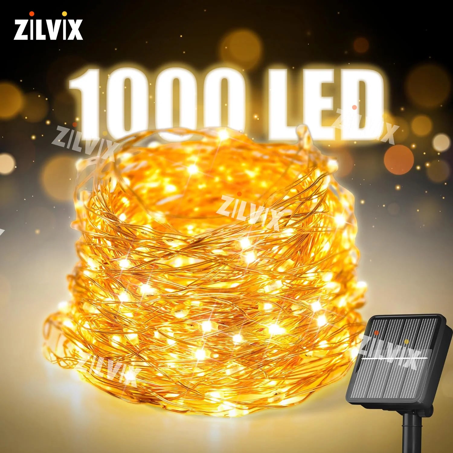 Guirnalda de Luces Solares 1000 LED para Jardín y Fiestas