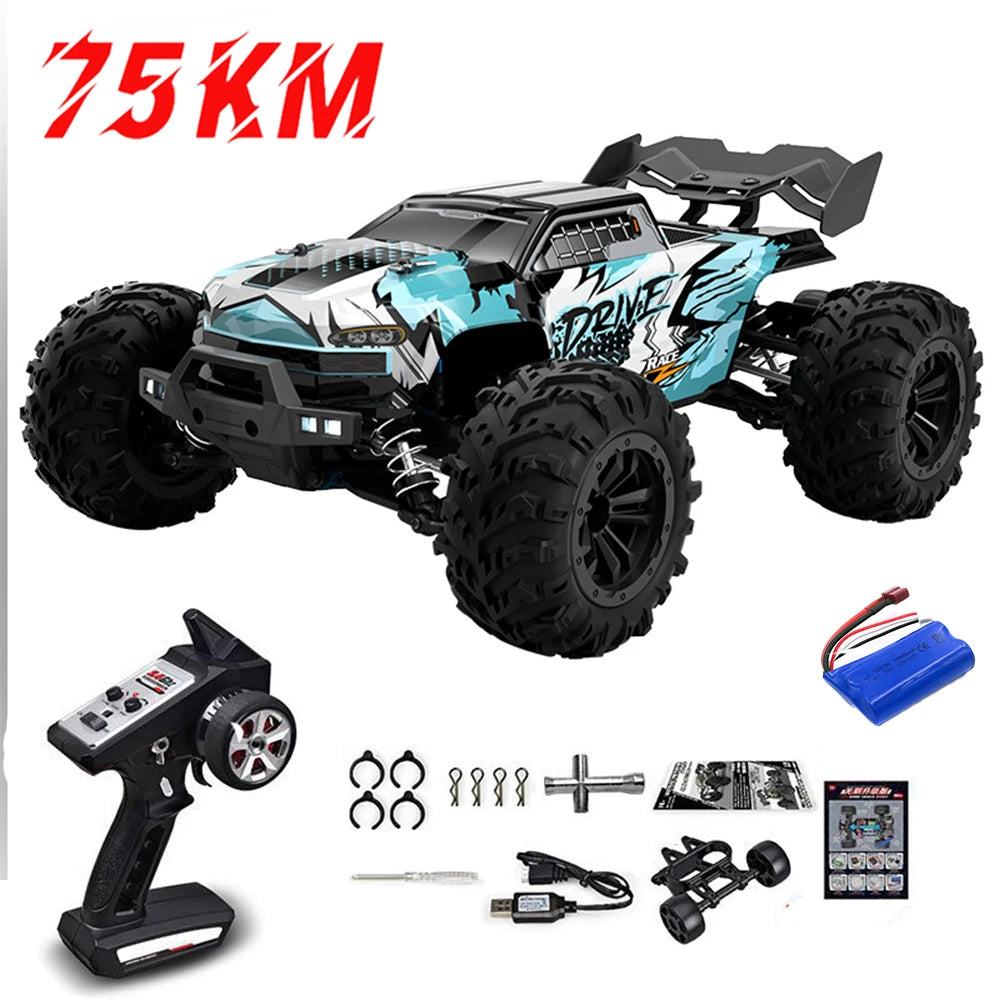 Coche teledirigido 1:16 75 KM/H o 50 KM/H 4WD con coches de Control remoto LED camión monstruo de deriva de alta velocidad para niños Vs Wltoys 144001   Juguetes