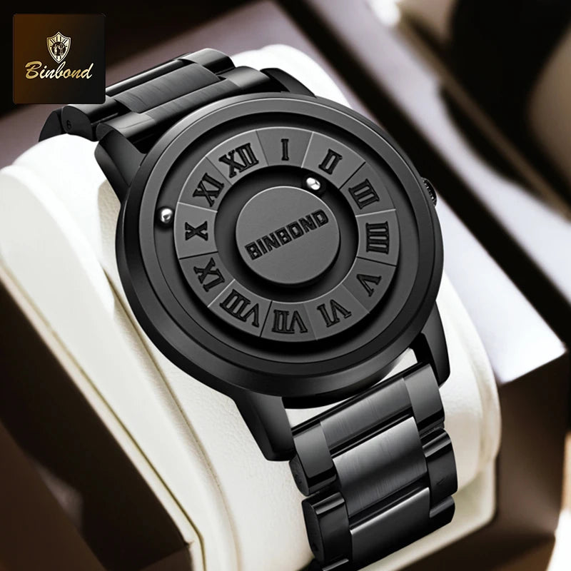 Reloj de Cuarzo BINBOND para Hombre, Acero Inoxidable, Resistente al Agua