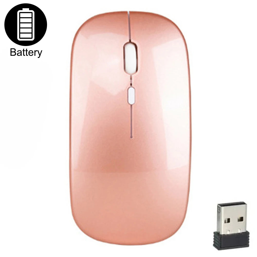 Ratón inalámbrico delgado, ratón óptico de 2,4 GHz, 1600DPI, ratón silencioso para Gamer, ratón de diseño ergonómico con receptor USB para PC y portátil