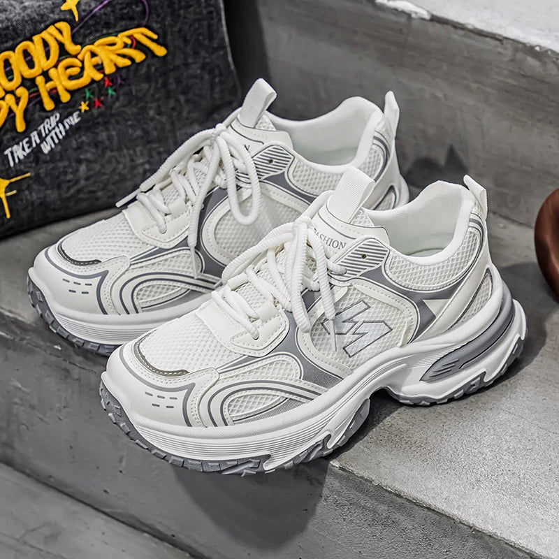 Zapatillas Deportivas Casuales para Hombre — Cuero, Suela Antideslizante