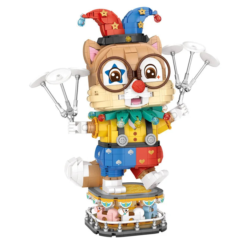 LOZ-1947 juguete de moda nacional payaso ardilla modelo de mesa decoración para adultos y niños modelo de bloques de construcción juguete regalo de Año Nuevo