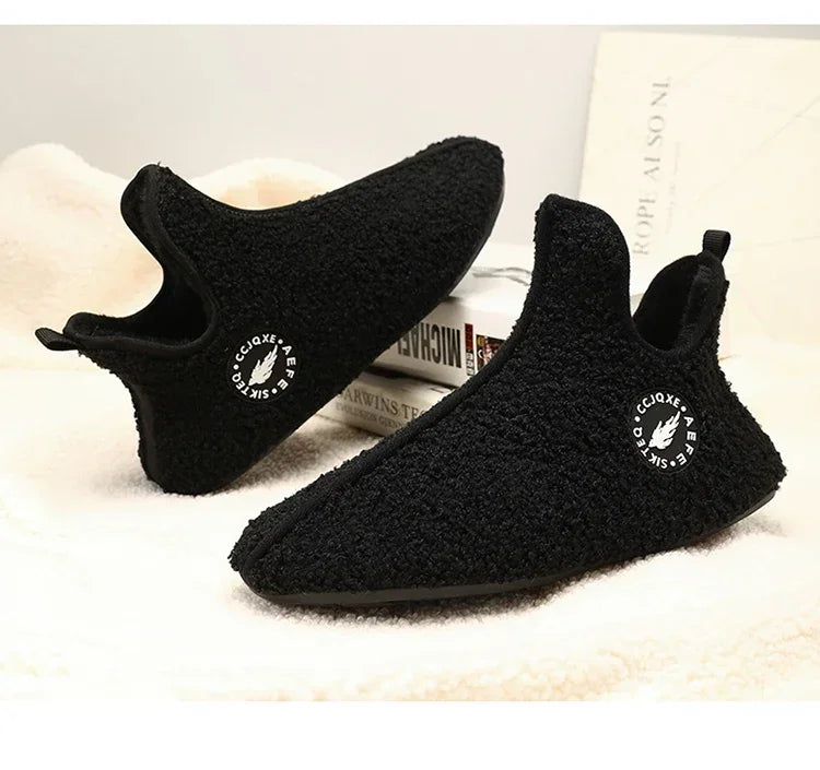 YRZL, zapatos de algodón de invierno para hombre, zapatillas ligeras sin cordones de alta calidad, mocasines de algodón de felpa para interiores, zapatos cálidos Unisex
