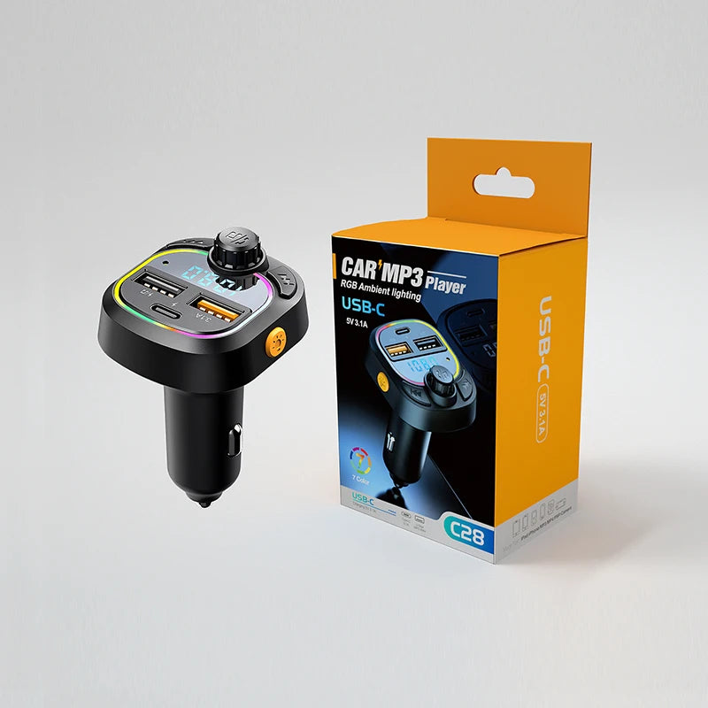 Transmisor FM Bluetooth para Auto Manos Libres con Cargador USB