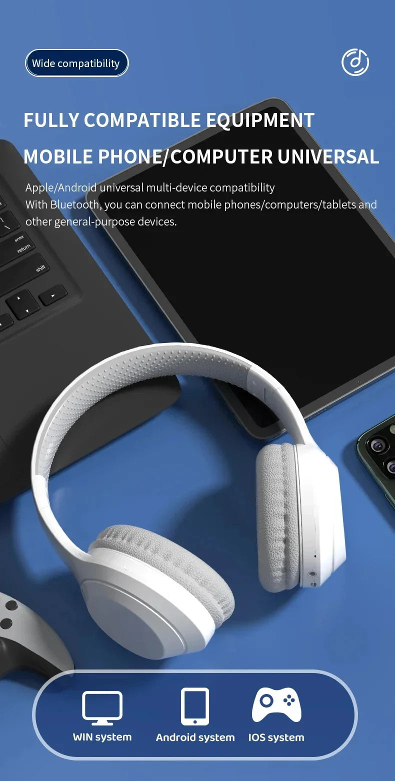LonMao Auriculares Bluetooth 5.3 Gaming Plegables