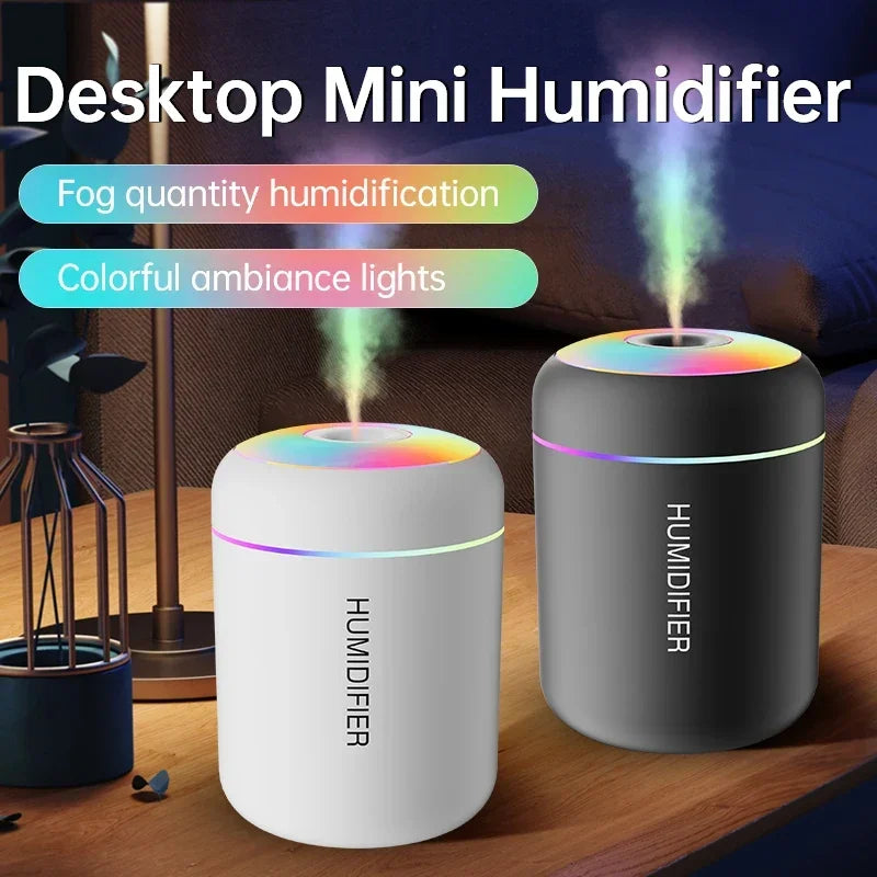 Mini humidificador difusor de aromas USB 180 ml para auto con luces