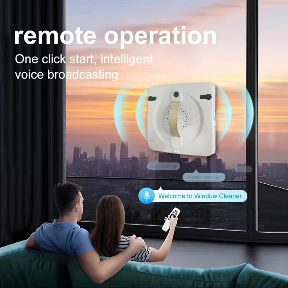 Robot Limpiacristales con Pulverizador de Agua Bidireccional, Limpiador de Vidrios, Pisos y Paredes para el Hogar con Sensor Láser y Navegación Inteligente