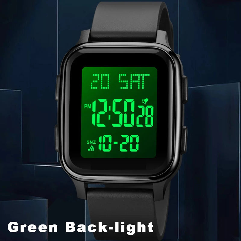 Reloj deportivo YIKAZE para hombre, reloj electrónico multifunción resistente al agua, reloj de pulsera Digital LED ultrafino para hombre y estudiante