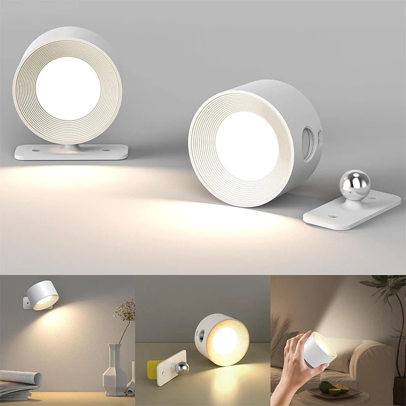 Aplique de Pared LED Recargable con 3 Niveles de Brillo