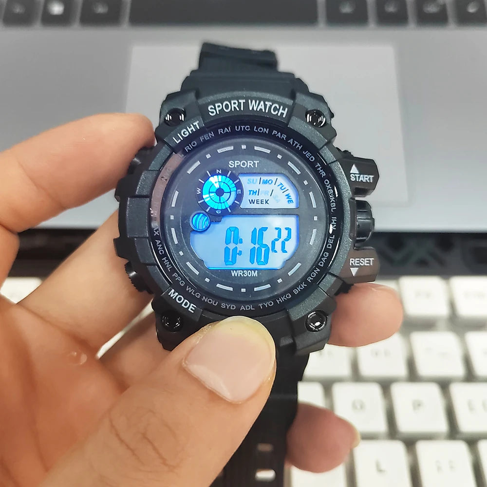 Reloj Deportivo Digital LED Resistente al Agua