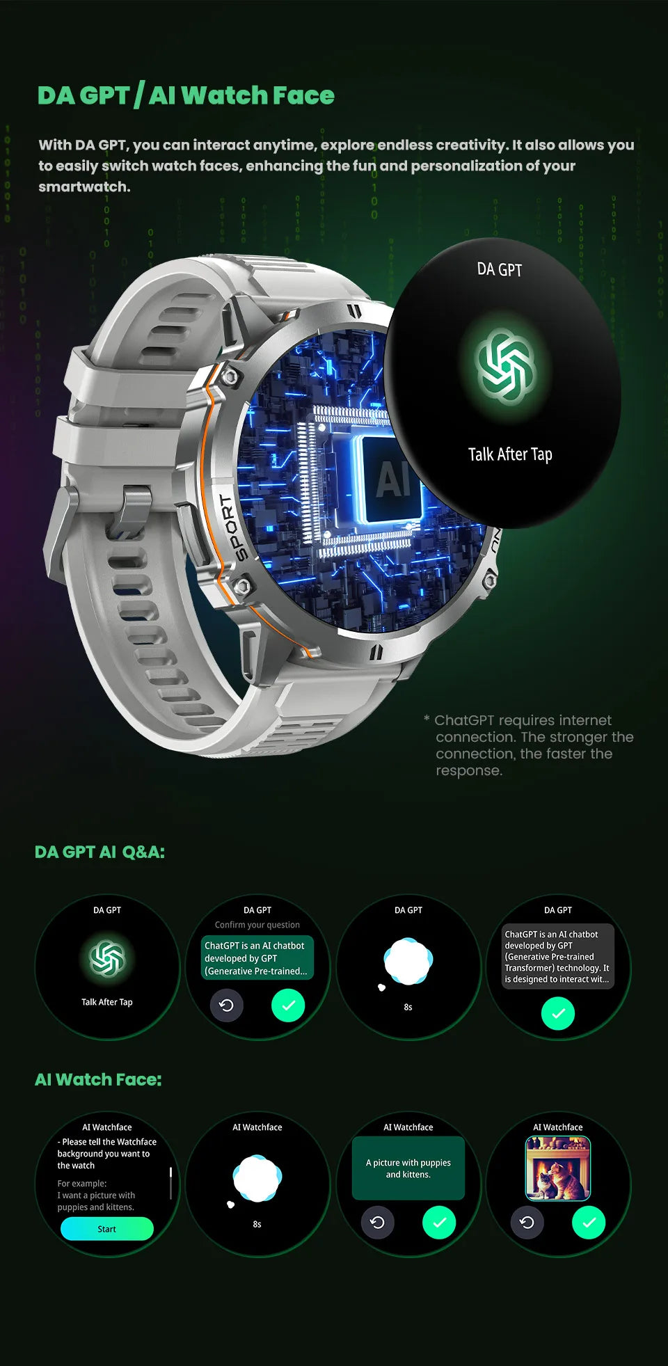 Nuevo reloj inteligente militar T-Rex3 con batería de 1000mAh para hombres, brújula GPS resistente al agua de 10ATM, pantalla AMOLED de 1,73 pulgadas, relojes inteligentes deportivos para llamadas