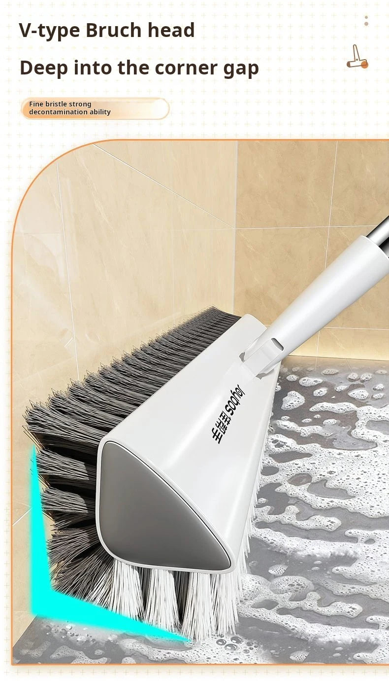 Cepillo de suelo multifuncional con mango largo extensible