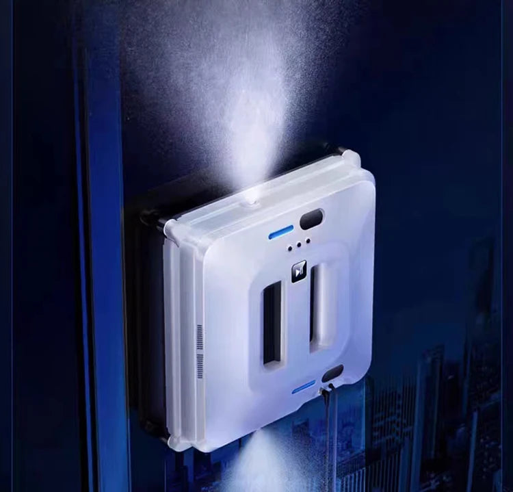 Limpiador de ventanas robótico con doble pulverización de agua, automático, de alta succión, anticaída, para limpieza de ventanas y vidrios exteriores, con control remoto.