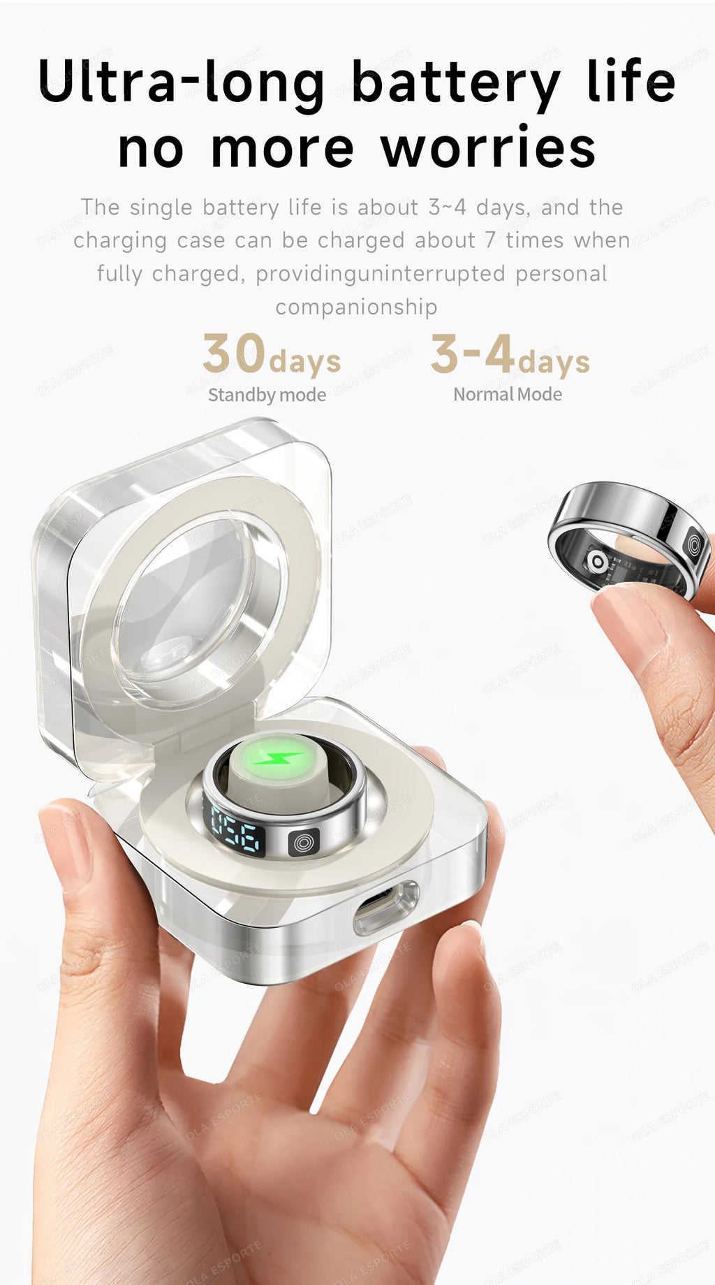 Anillo Inteligente Pantalla Gestos Cámara Remota