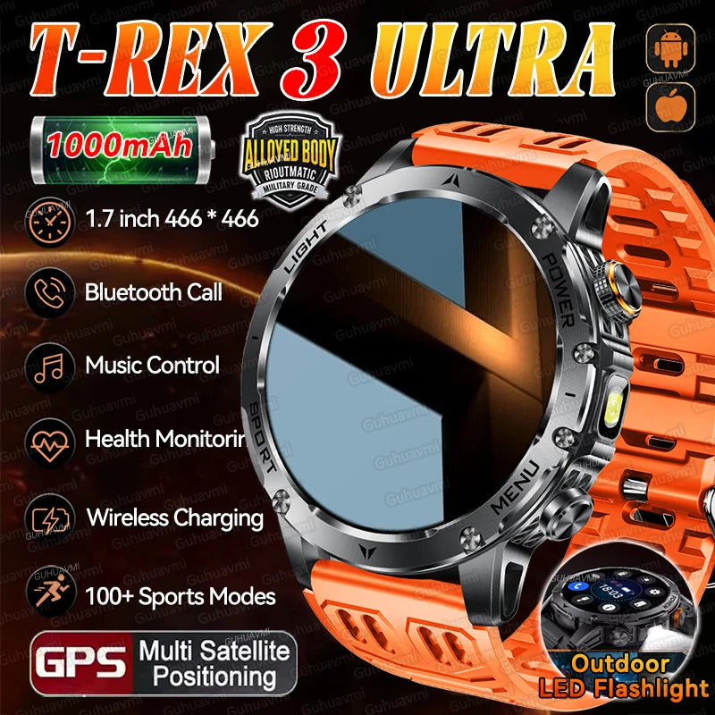 Reloj Inteligente TREX3 2026 Batería 1000mAh Linterna