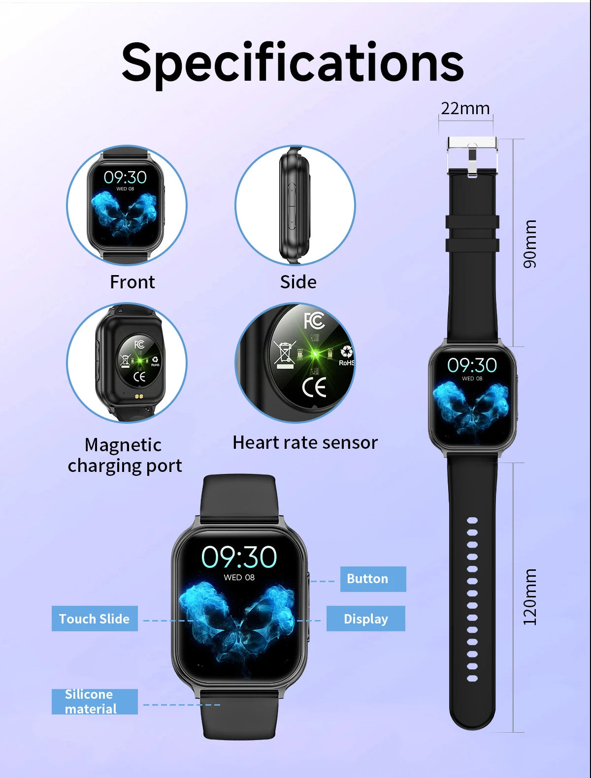 LIGE Reloj Inteligente 700mAh Oxígeno en Sangre